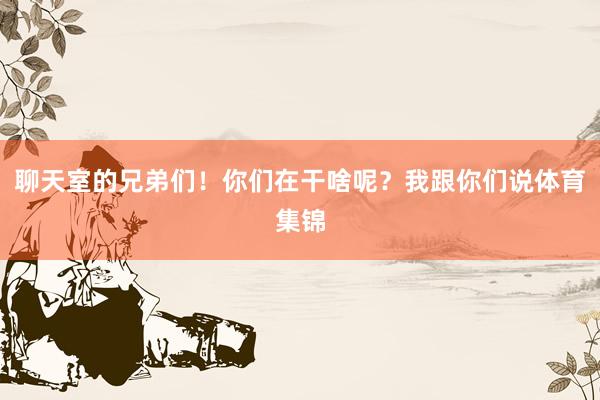 聊天室的兄弟们！你们在干啥呢？我跟你们说体育集锦