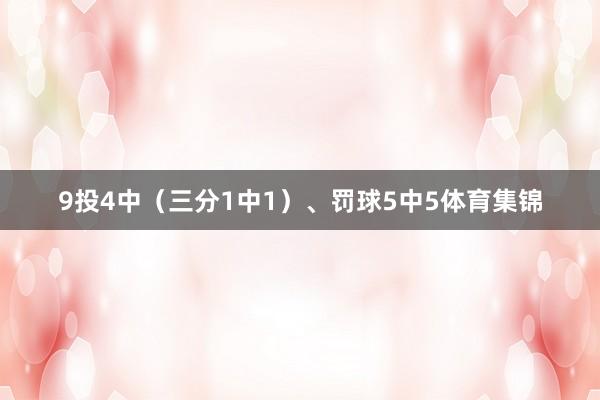 9投4中（三分1中1）、罚球5中5体育集锦