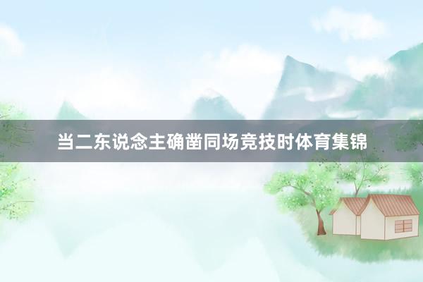 当二东说念主确凿同场竞技时体育集锦