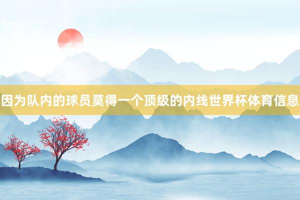 因为队内的球员莫得一个顶级的内线世界杯体育信息