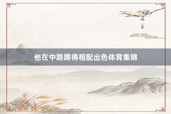他在中路踢得相配出色体育集锦