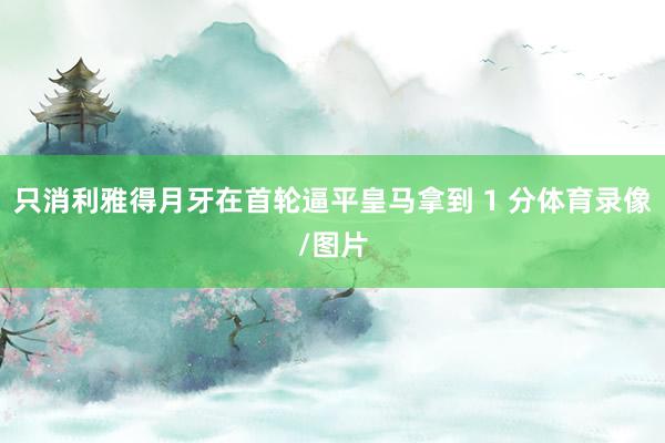 只消利雅得月牙在首轮逼平皇马拿到 1 分体育录像/图片