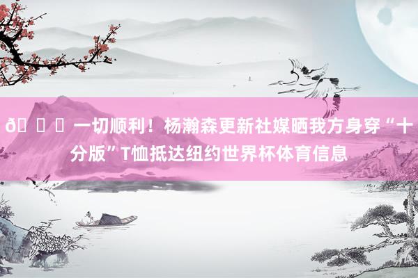 🙏一切顺利！杨瀚森更新社媒晒我方身穿“十分版”T恤抵达纽约世界杯体育信息