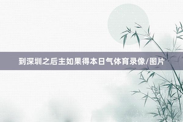 到深圳之后主如果得本日气体育录像/图片