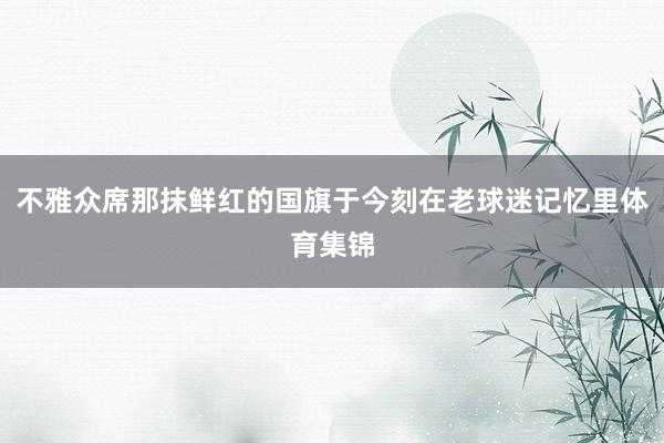 不雅众席那抹鲜红的国旗于今刻在老球迷记忆里体育集锦