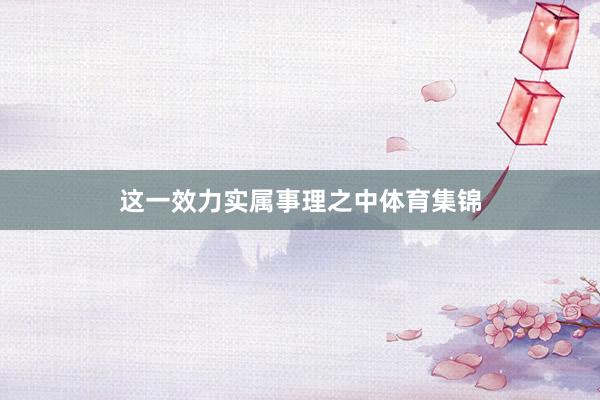 这一效力实属事理之中体育集锦