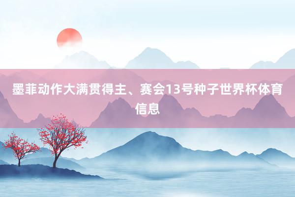 墨菲动作大满贯得主、赛会13号种子世界杯体育信息