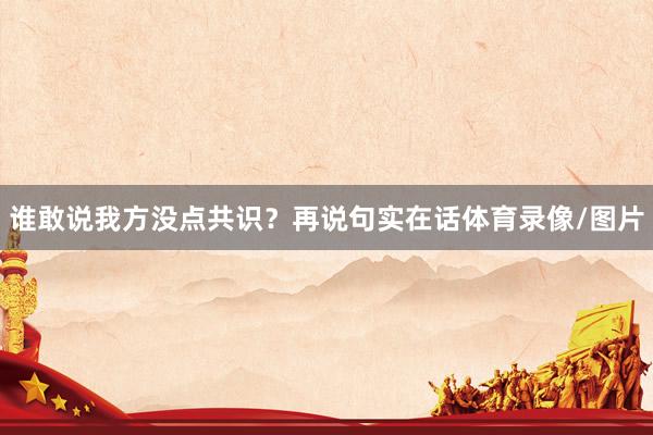 谁敢说我方没点共识？再说句实在话体育录像/图片