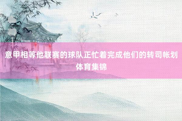 意甲相等他联赛的球队正忙着完成他们的转司帐划体育集锦