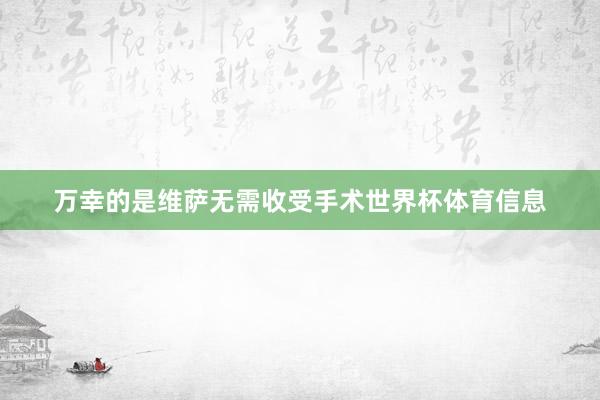 万幸的是维萨无需收受手术世界杯体育信息