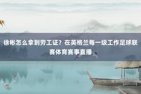 徐彬怎么拿到劳工证？在英格兰每一级工作足球联赛体育赛事直播