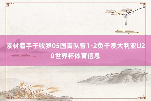 素材着手于收罗05国青队曾1-2负于澳大利亚U20世界杯体育信息