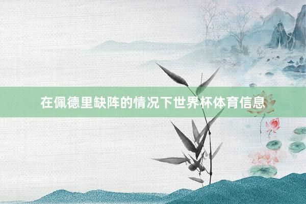 在佩德里缺阵的情况下世界杯体育信息