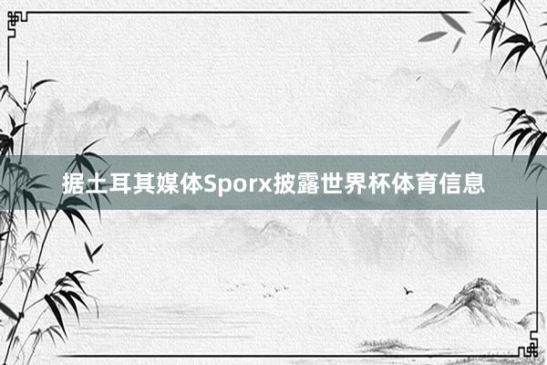 据土耳其媒体Sporx披露世界杯体育信息