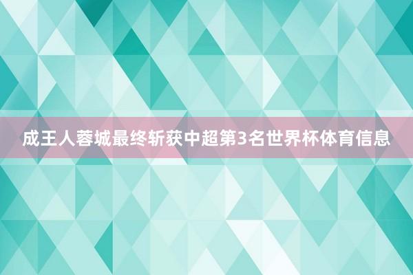 成王人蓉城最终斩获中超第3名世界杯体育信息