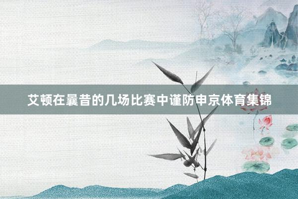 艾顿在曩昔的几场比赛中谨防申京体育集锦