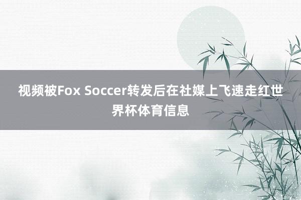 视频被Fox Soccer转发后在社媒上飞速走红世界杯体育信息