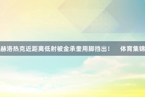 赫洛热克近距离低射被金承奎用脚挡出！    体育集锦